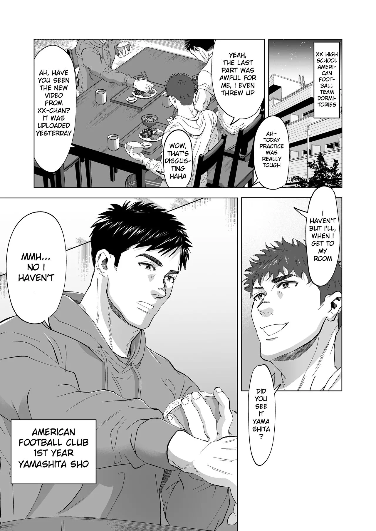 Yaoi porn manga The processing room of a powerful American football team