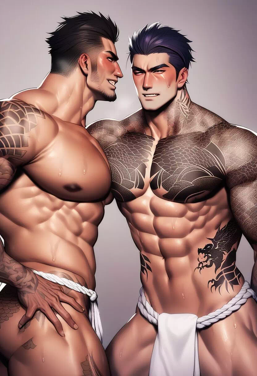 Yaoi porn arts Yakuza – Gay nude erotic art (AI Generated)