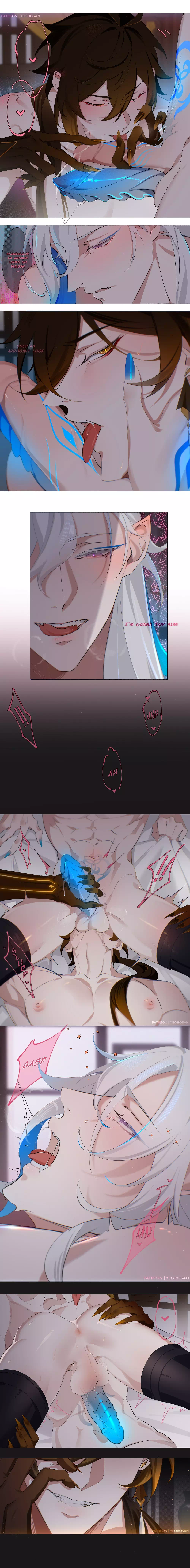 Yaoi porn comics Genshin Impact – I'm gonna top him: Mission - failed. Pairing: Zhongli & Neuvillette