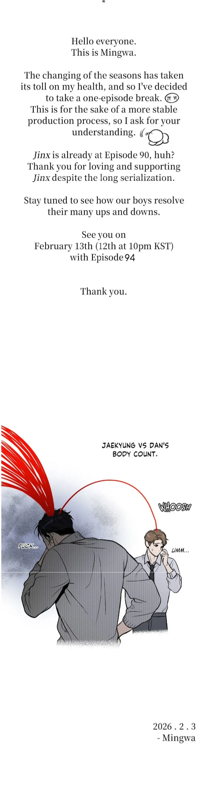 Yaoi porn manhwa Jinx. Part 90. Note