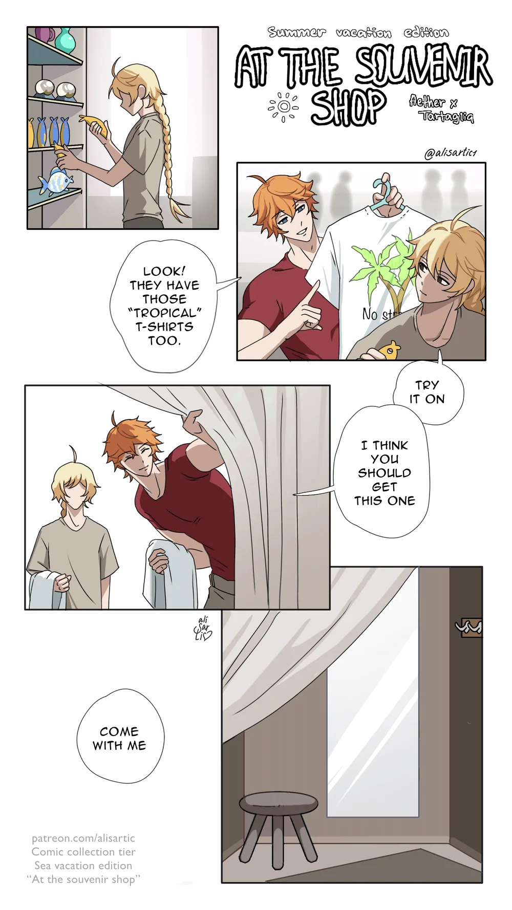 Yaoi porn comic Genshin Impact - At the souvenir shop