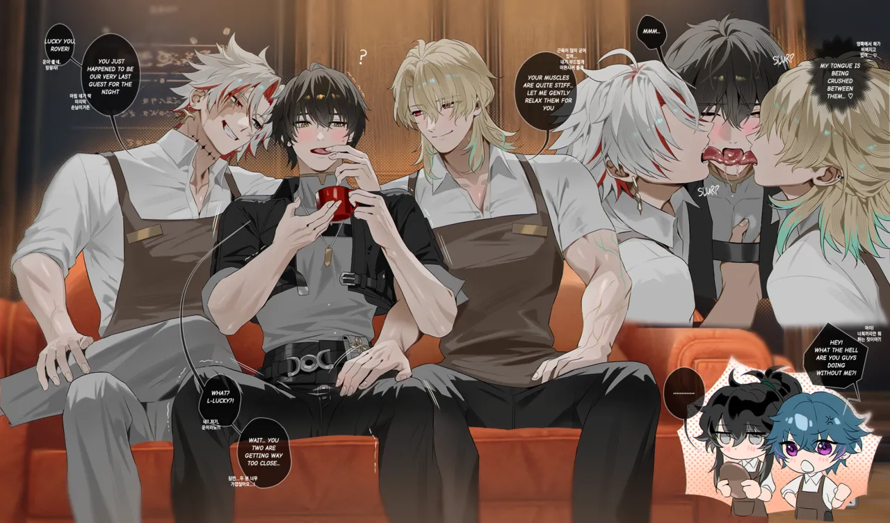 Yaoi porn comic Wuthering waves - Scar, Luuk, Brant, Qiuyuan x Rover