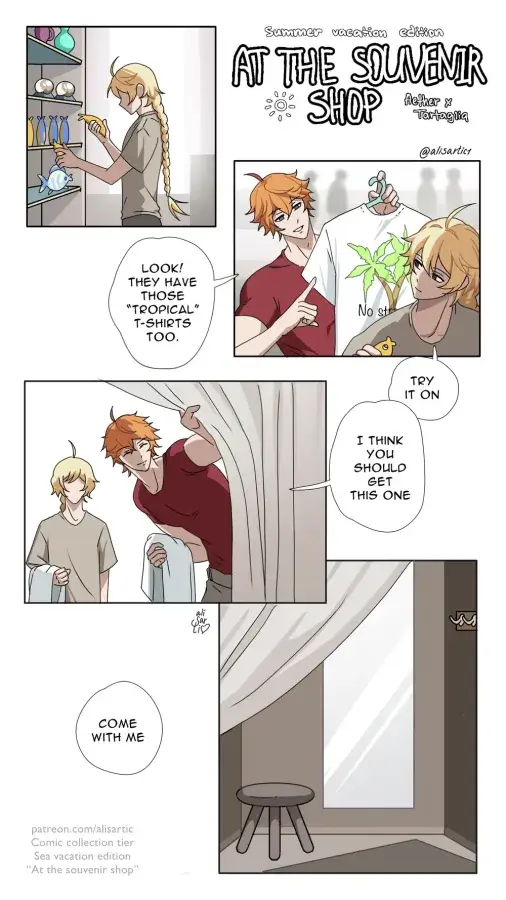 Yaoi porn comic Genshin Impact - At the souvenir shop
